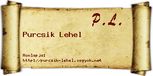 Purcsik Lehel névjegykártya